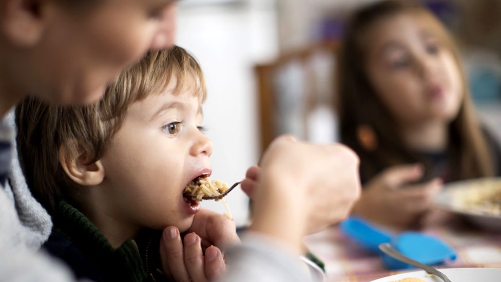 Child eating at home