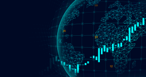 An abstract. digital image of data and the globe