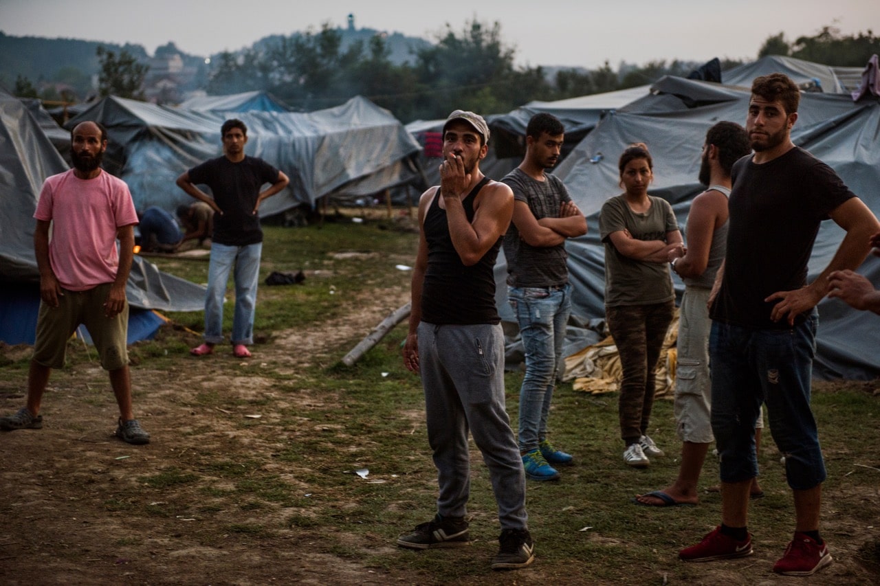 Syrian refugees seen inside the Velika Kladusa refugee camp in Bosnia-Herzegovina, 12 August 2018, Attila Husejnow/SOPA Images/LightRocket via Getty Images