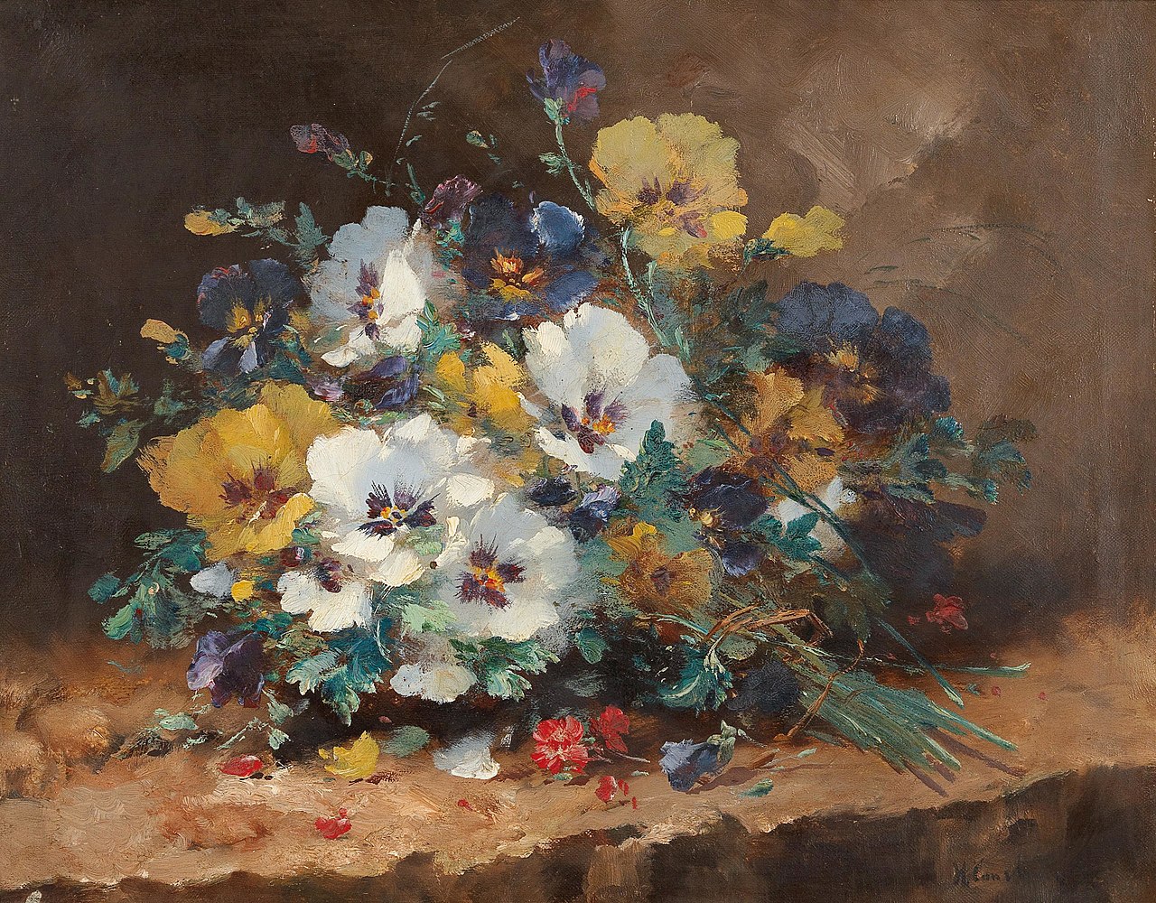 1280px Eugène Henri Cauchois Pansies