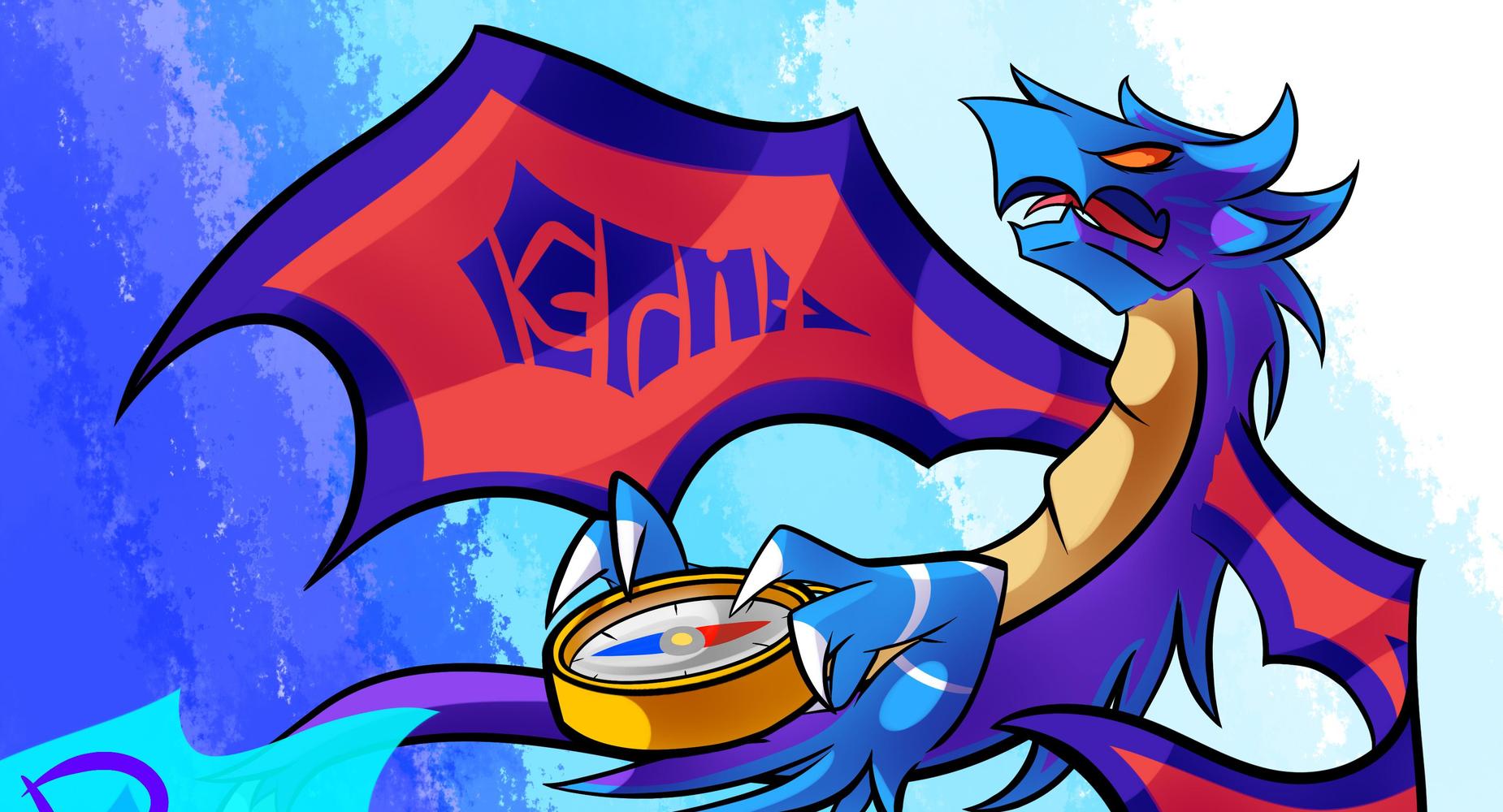 graphic art blue dragon