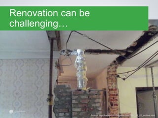 Renovation can be
challenging…
Source: http://kadarkocka.blogspot.com/2011_08_01_archive.html
 