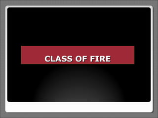 CLASS OF FIRE
 