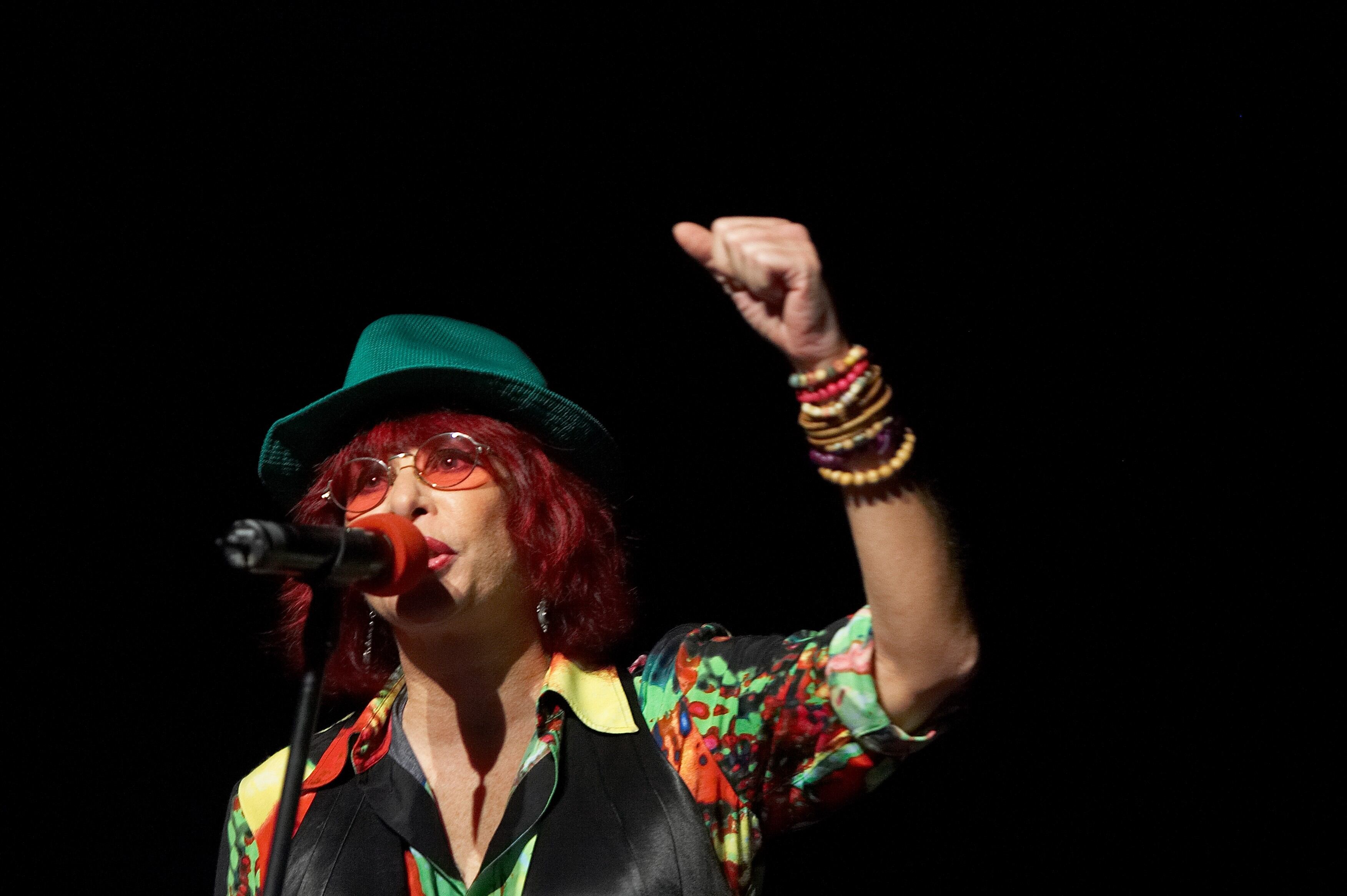 Rita Lee performs during a concert at the Coliseu dos Recreios in Lisbon, in 2008.