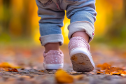 Un niño pequeño caminando