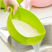 Yanmai Multi-Use Strainer/Washer Bowl - Ideal for Rice, Vegetables & Fruits - Convenient and Durable Kitchen Tool - Multicolo