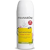 Pranarôm Roller Anti-Moustiques Bio Efficacité 7 Heures aux Huiles Essentielles Biologiques Aromapic 75 ml