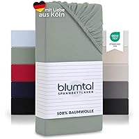 Blumtal® Baumwolle Spannbettlaken 140x200cm Basics Jersey - Bettbezug 140x200cm - OEKO-TEX zertifiziertes Spannbetttuch 140x2