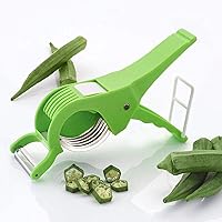 Kuber Industries Plastic 2 in 1 Vegetable & Fruit Multi Cutter & Peeler,Veg Cutter Sharp Stainless Steel 5 Blade Vegetable Cu