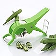 URTRUST Plastic 2 in 1 Vegetable & Fruit Multi Cutter & Peeler,Veg Cutter Sharp Stainless Steel 5 Blade Vegetable Cutter with