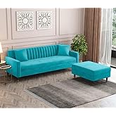 IDEAL HANDICRAFTS 3 Seater Chesterfield Sofa with Chaise Lounge, Couches for Living Room, L-Shaped Couch with Storage Ottoman