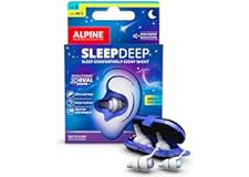 Alpine SleepDeep Bouchons d’Oreilles pour Dormir - Nouvelle Forme Ovale - Gel Anti Bruit Intégré - Confort et Atténuation au 