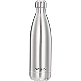 Amazon Brand - Solimo Stainless Steel Insulated 24 Hours Hot or Cold Bottle Flask, 1000 ml, Silver