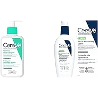 CeraVe FOAMING Face Cleanser, Gentle Face Wash with Hyaluronic Acid, Niacinamide, Ceramides & Facial Moisturizing Lotion Pm |