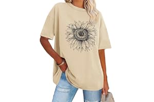 ADOREJOY Womens Oversized T-Shirt Summer Short Sleeve Tops Casual Boyfriend Shirt Loose Fit Tees