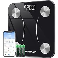 INSMART Bluetooth Body Fat Scale, Bathroom Smart Digital Weight Scale Composition Monitor for Body Weight, Fat, BMI, Water, B