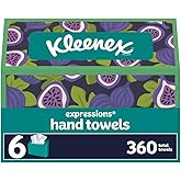 Kleenex Expressions Disposable Paper Hand Towels, 6 Boxes, 60 Towels per Box (360 Total Hand Towels), Packaging May Vary