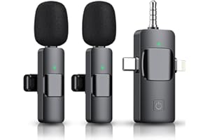 PQRQP 3 in 1 Wireless Microphone for iPhone, Camera, Android, iPad, Mini Microphone, USB C Microphone, iPhone Mic, 2.4G Ultra