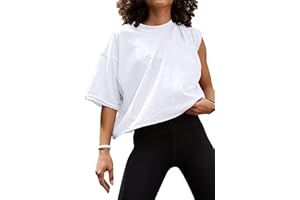 BLMFAION Oversize Workout Crop Tshirt Tops Oversized Casual Basic Loose Fitted Tees T-Shirts