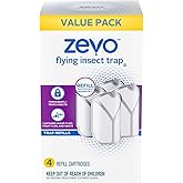 Zevo Flying Insect Trap Refill Cartridges, Fly Trap, Fruit Fly Trap (4 Refill Cartridges)