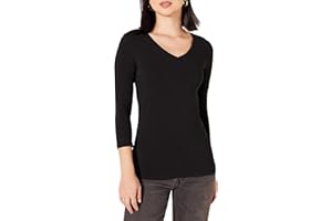 Amazon Essentials womens 3/4 Sleeve V-neck T-shirt