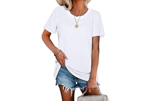 Jescakoo T Shirts for Women Summer Short Sleeve Womens Tops Basic Tee Casual Tshirts Loose Fit