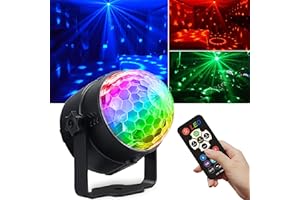 Disco Ball Light,Halloween Party Decorations Lights, USB LED Mini Sound Activated DJ Dance Stage Light Colourful RGB Strobe L