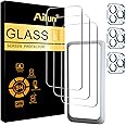 Ailun 3 Pack Screen Protector for iPhone 15 Pro Max [6.7 inch] + 3 Pack Camera Lens Protector with Installation Frame,Sensor 