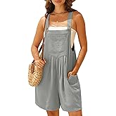 OLRIK Womens Rompers Summer Wide Leg Shorts Overalls Adjustable Strap Bib Jumpsuit