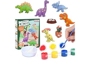 Dinosaur Arts and Crafts Painting Kits for 3+ Years Old Boys Dinosaur Gift Toy 7 Cute Dinosaur Figures, Montessori Fine Motor