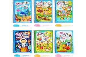 Water Drawing Books, 6 Set Paint with Water Books for Kids, Water Coloring Books Water Painting Book Water Magic Paint Set Dr