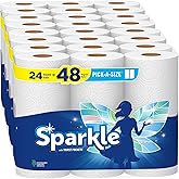 Sparkle Pick-A-Size Paper Towels, 24 Double Rolls = 48 Regular Rolls, Everyday Value Paper Towel with Full and Half Sheets