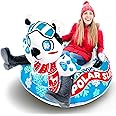 Sunlite Sports Heavy Duty Snow Tube, Reinforced Bottom, Polar Bear Snow Sled Toboggan for Winter, Inflatable Saucer with Doub