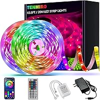 65.6ft Led Lights, Tenmiro 20m Led Lights Strip for Bedroom Smart Music Sync Color Changing LED Strip Lights with App and Rem