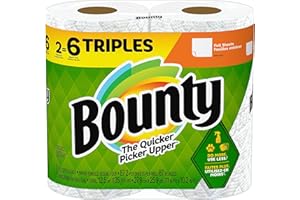 Bounty Full Sheet Paper Towels, White, 2 Triple Rolls - 6 Regular Rolls