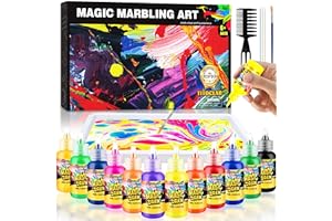 Arts & Crafts For Kids Ages 8-12 6-8 3-5,Water Marbling Paint Kit, Art Supplies for Kids,Birthday Gifts Toys For Girls Boys 3