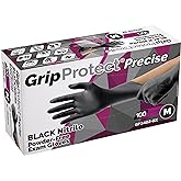 GripProtect® Precise Black Nitrile Exam Gloves | 4 Mil | Chemo-Rated | Food, Home, Hospital, Law Enforcement, Tattoo | (Mediu