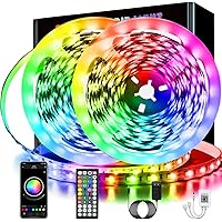 65.6ft LED Lights Room Decor, 20m Led Lights Strip for Bedroom Decoration Smart Color Changing Rope Lights with Bluetooth Con