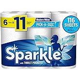 Sparkle Pick-A-Size Paper Towels, 6 Rolls = 11 Regular Rolls, Everyday Value Paper Towel With Full And Half Sheets