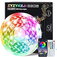 32.8ft Led Lights Strip for Bedroom,5050 RGB Led Strip Lights Music Sync Color Changing, Led Light Strip with Remote and App 