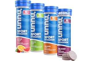 Nuun Sport Electrolyte Tablets for Proactive Hydration, Mixed Citrus Berry Flavors, 4 Pack (40 Servings)