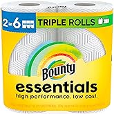 Bounty Essentials Select-A-Size Paper Towels, White, 2 Triple Rolls = 6 Regular Rolls