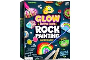 Kids Rock Painting Kit - Glow in The Dark - Arts & Crafts Easter Gifts for Boys and Girls Ages 4-12 - Craft Activities Kits -