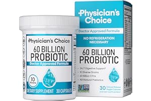 Physician's Choice Probiotics 60 Billion CFU - 10 Strains + Organic Prebiotics - Immune, Digestive & Gut Health - Supports Oc