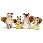 Calico Critters Walnut Squirrel Family - Set of 4 Collectible Doll Figures for Children Ages 3+