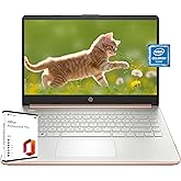 HP 14" Ultra-Light Laptop for Students and Business - with Microsoft Office Lifetime License, Intel Quad-Core CPU, 16GB RAM, 