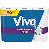 Viva Multi-Surface Cloth Paper Towels, 3 Double Rolls, 110 Sheets Per Roll