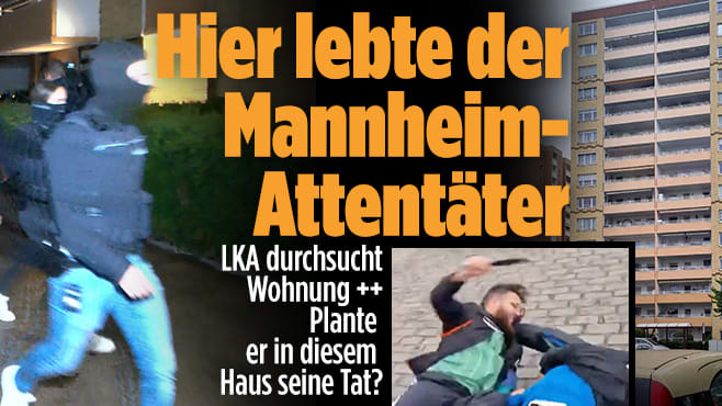 Messer-Attacke in Mannheim: LKA durchsucht Wohnung des Attentäters