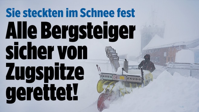 Sie steckten im Schnee fest: Alle Bergsteiger sicher von Zugspitze gerettet!