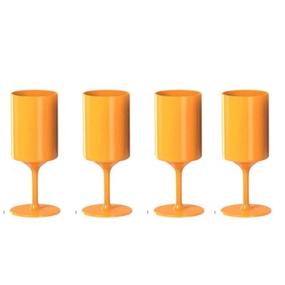 4 Piece Eco Stem Wine Glass Set - Orange